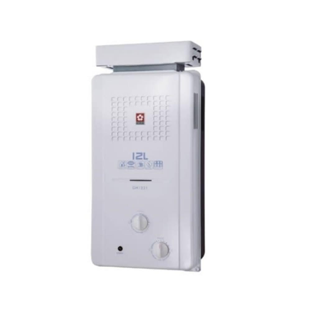 櫻花12公升ABS抗風型防空燒(與GH1221/GH-1221同款)熱水器桶裝瓦斯GH-1221L基本安裝