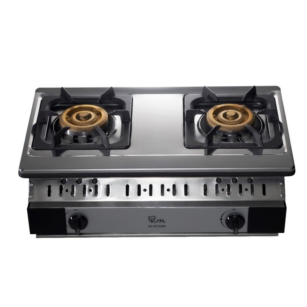 【喜特麗】雙口嵌入爐瓦斯爐天然氣JT-GU268S-NG1 基本安裝