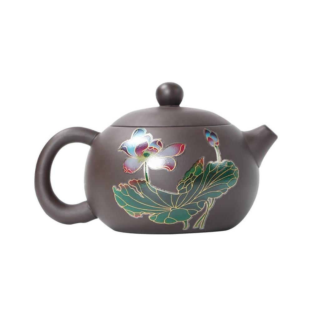 小茶壺 tb147sa, 龟文堂模本砂铁材质八角山水鉄瓶（小） 壶身、提手和抓