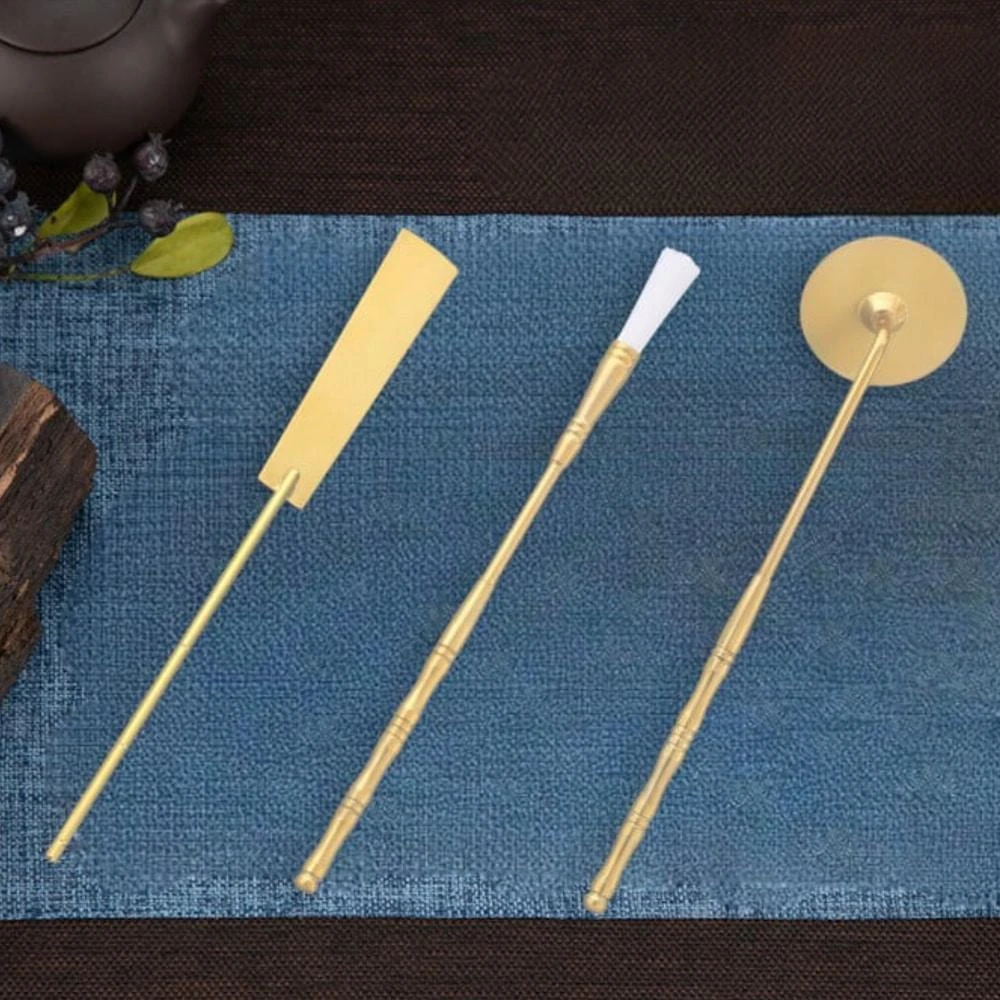 銅竹節香掃 銅竹節灰壓 本色無竹節灰側│香勺 香鏟 香塔模具 香灰 純銅 香道用具 打篆用品 香篆 灰壓 毛掃 打拓 焚香工具