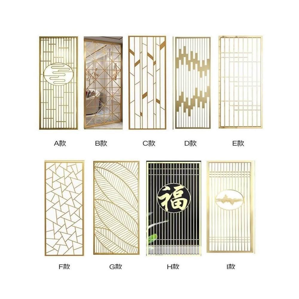  ｜可開統編｜不鏽鋼 新中式鐵藝屏風客廳玄關辦公室隔斷墻輕奢簡約不銹鋼格柵裝飾擋板