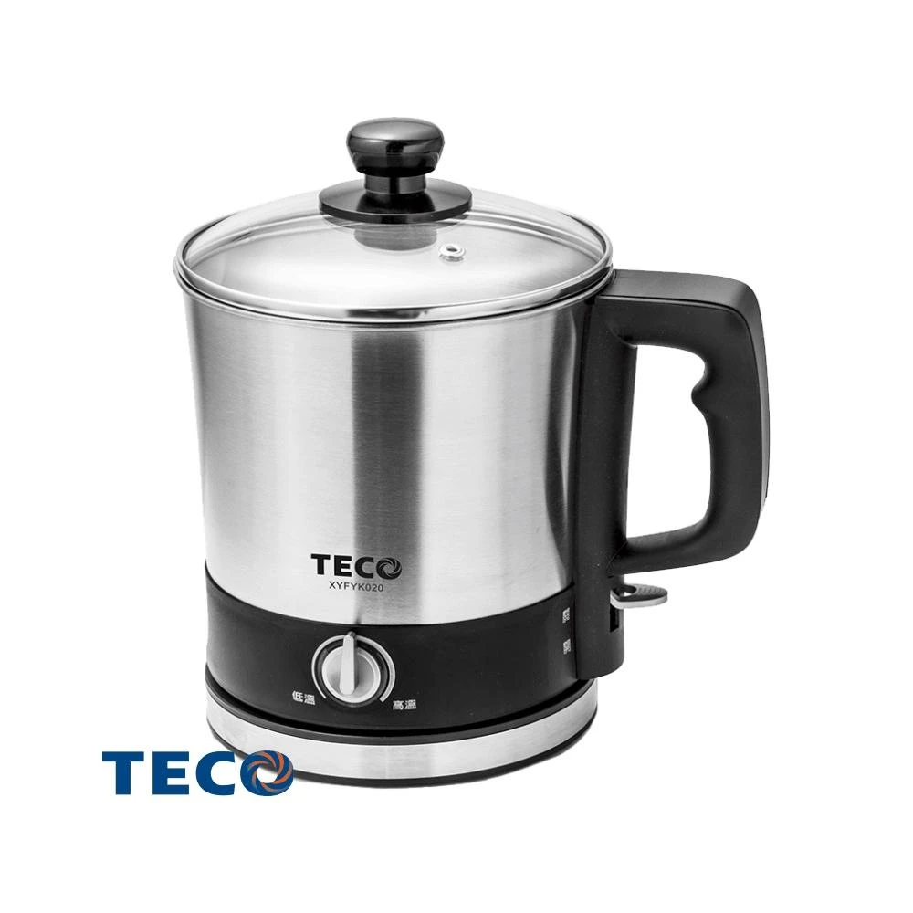 【TECO 東元】1.2L多功能不鏽鋼美食鍋 (XYFYK020) 快煮鍋 個人鍋 宿舍小火鍋(快煮美食)