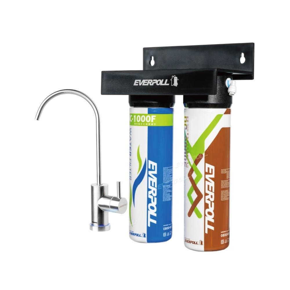 【EVERPOLL】LED-UVC可拆式滅菌器+經典複合淨水器-黑武士(UVC-903+DCP-3000HA)