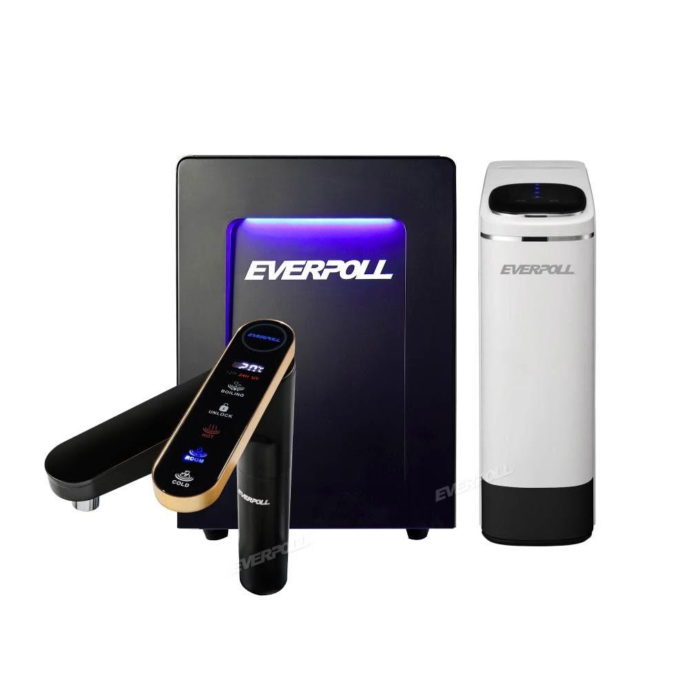 【EVERPOLL】智能廚下型三溫UV觸控飲水機+直出RO淨水器閃耀白)(EVB-398+RO-900G