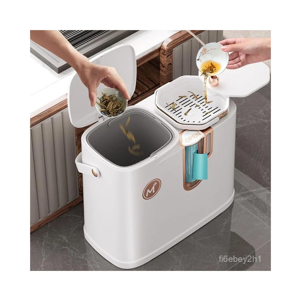 茶水廢水桶 家用客廳茶水分離垃圾桶 茶臺專用大容量幹濕分離茶水桶 垃圾桶 茶渣桶 茶水桶