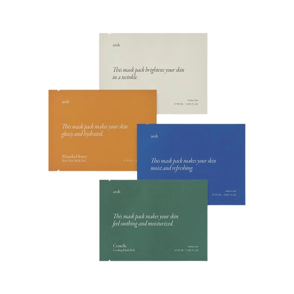 【aroh】文字面膜 ( 積雪草面膜 舒緩面膜 保濕面膜 提亮面膜 海洋保濕面膜 àroh 雅噗達 )