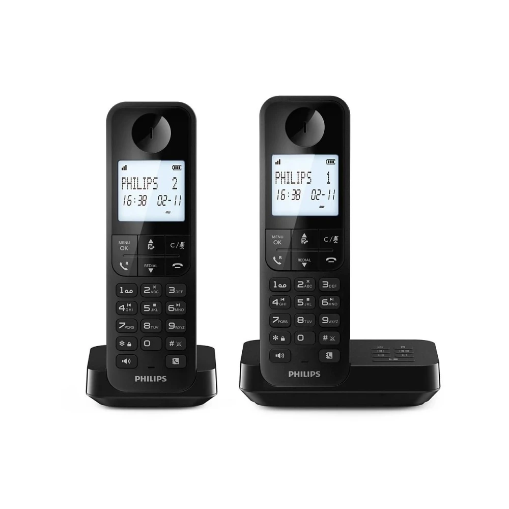 【Philips 飛利浦】D2752B 大螢幕電量顯示1.7GHz數位答錄子母機無線電話