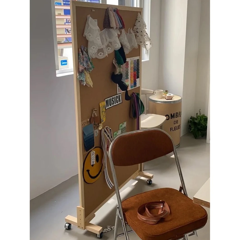 落地屏風軟木板照片牆立式移動支架願景板公告欄靈感板展示板定制