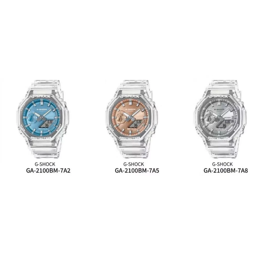 【CASIO 卡西歐】【金藏】G-SHOCK GA-2100八角的錶殼酷炫半透明設計GA-2100BM-7A2 GA-2100BM-7A8