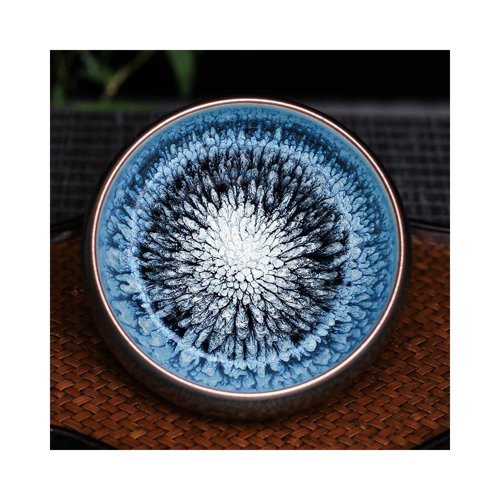 清光緒時代 紫金釉青花草虫文杯 压手杯 茶道具　茶杯 盃 煎茶碗(F-74) 清光緒時代 紫金釉青花草虫文杯 压手杯 茶道具 茶杯 盃 煎茶碗(F