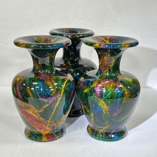 御古齋】台灣花東一級七彩玉花瓶平安富貴色澤艷麗品相漂亮開運聚福招財