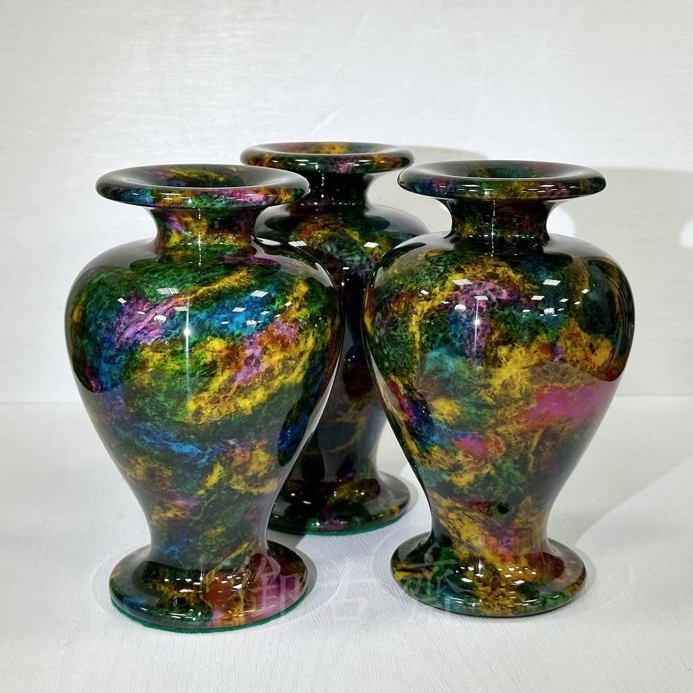 御古齋】台灣花東一級七彩玉花瓶寶瓶平安富貴色澤艷麗品相漂亮