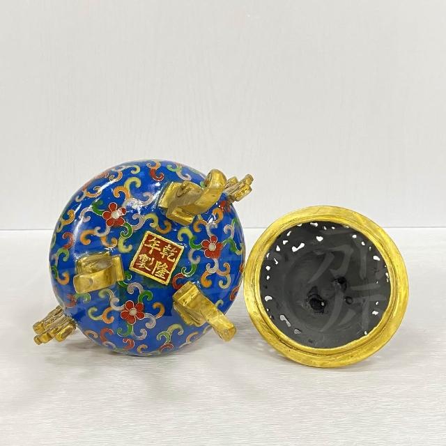 景泰藍 銅胎掐絲琺瑯彩牡丹紋香爐 香道具 骨董品 521c54056fae465894c63ed41efd62