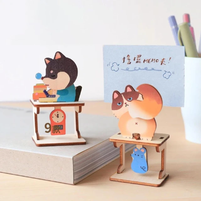 【猴子設計】搖擺MEMO夾 共9款   萬用卡｜DIY｜便條紙夾｜木製拼圖｜辦公室小物｜台灣製造