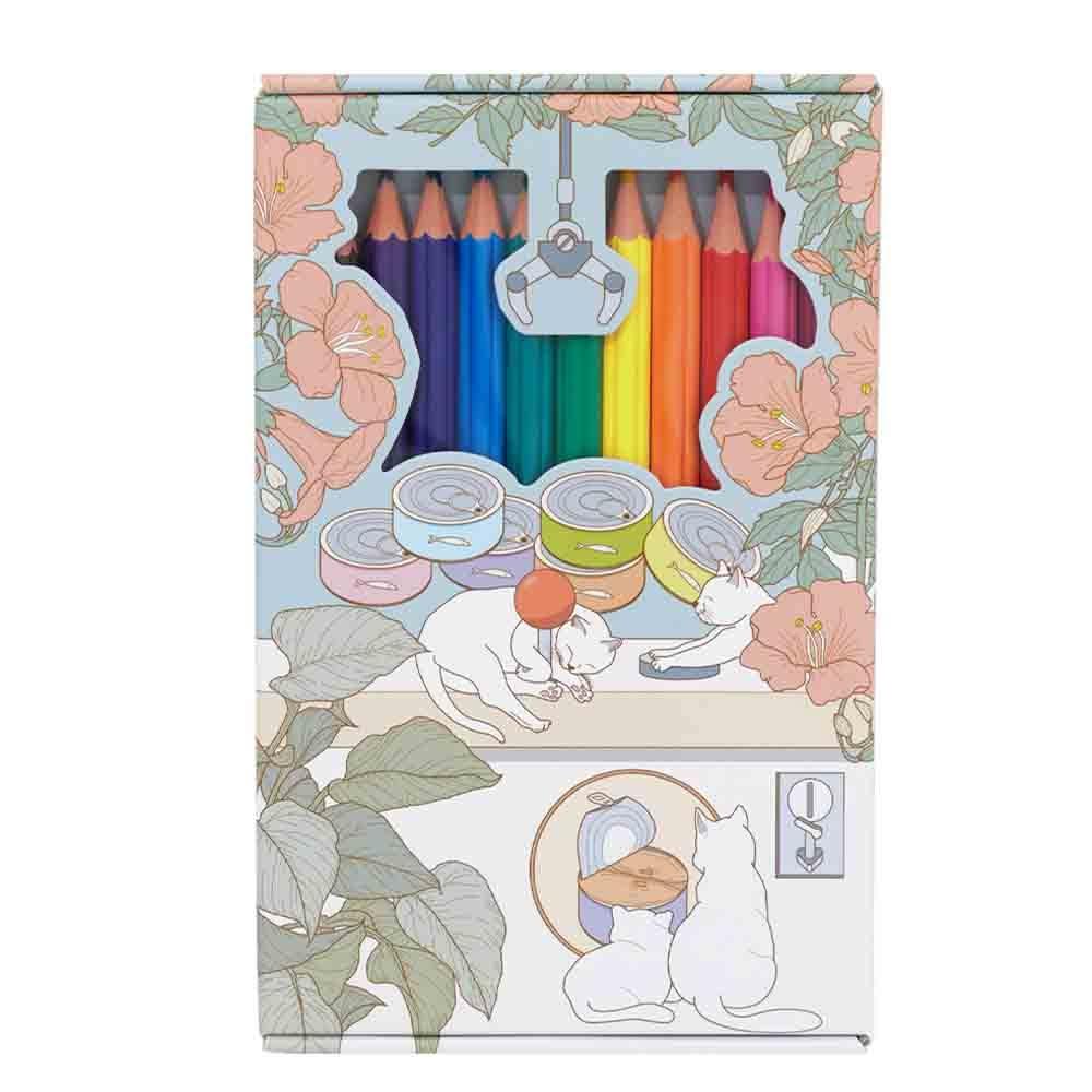 LIBERTY】利百代喵喵罐頭無木花朵可擦拭色鉛筆12色CC-513