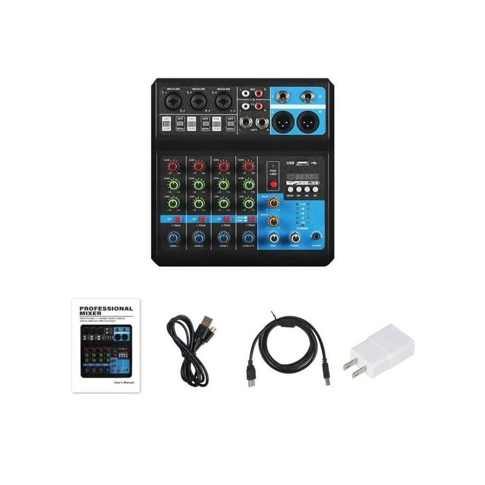 JIY小型5路調音臺 直播錄音DJ手機電腦聲卡USB藍牙混音數字效果器