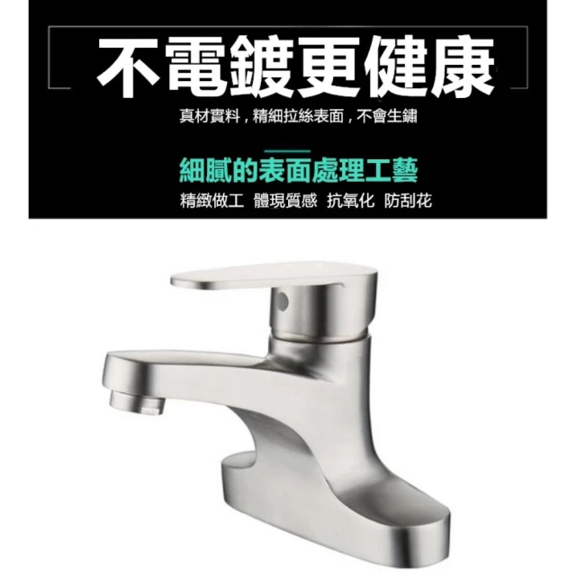【MIAO YING 淼瀅精品衛浴】304不銹鋼雙孔冷熱面盆水龍頭 冷熱洗臉盆水龍頭 單把雙孔台盆三孔盆龍頭 浴室無鉛龍頭 家用衛生