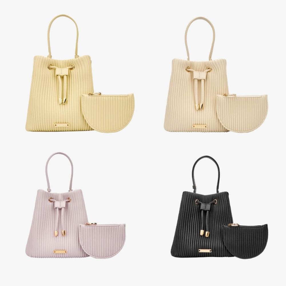 ■S'AIME■百褶束口小水桶包 プリーツ巾着バケットバッグ/送料込 □S'AIME□百褶束口小水桶包 プリーツ巾着バケットバッグ/送料込