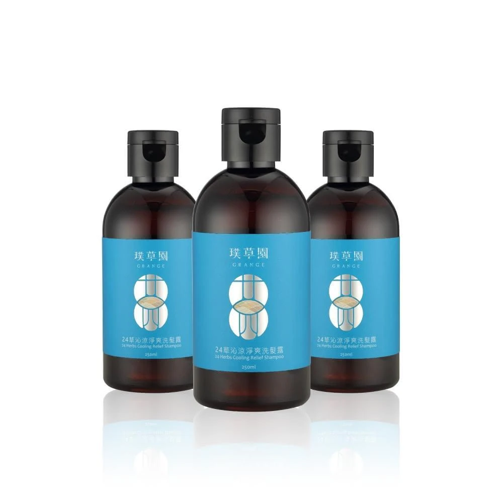 【璞草園】品牌直營｜24草沁涼淨爽洗髮露250ml 三入組／五入組－揮別夏日油頭悶熱