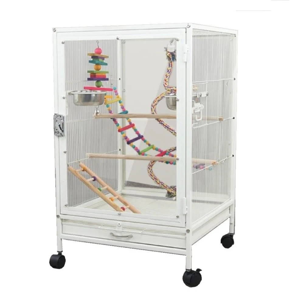 鳥籠 Amazon.com: vidaXL 大型鍍鋅鋼鳥籠- 寬敞的灰色鳥屋,附安全舒適