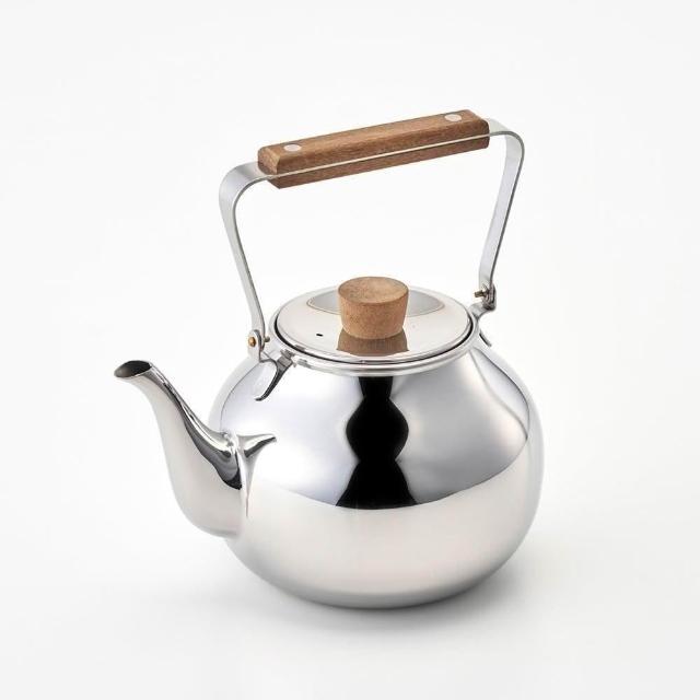 日本宮崎製作所日製18-8不鏽鋼茶壺(木柄/附濾網)-700ml-多色可選