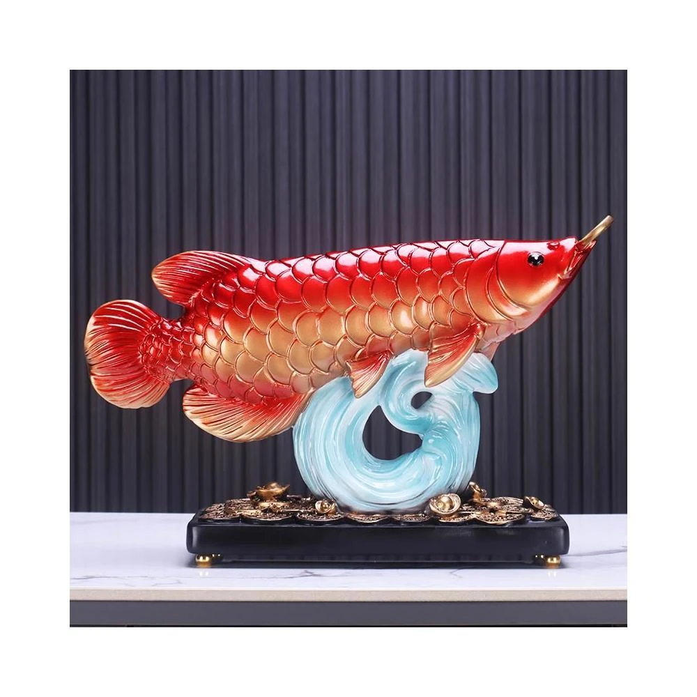 招財金龍魚擺件中式家居裝飾品客廳辦公室店鋪工藝品開業喬遷禮品