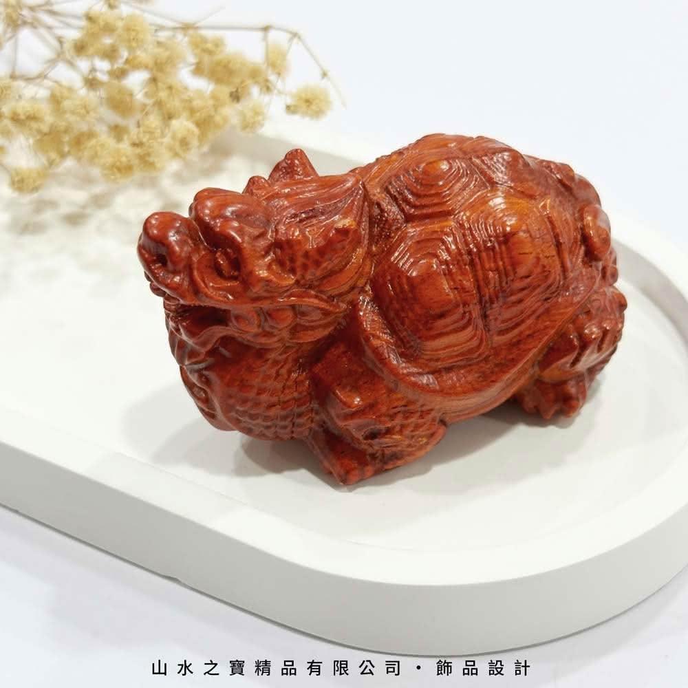 文房聖品 貴重唐木 花梨木 細密彫 如意 風水置物