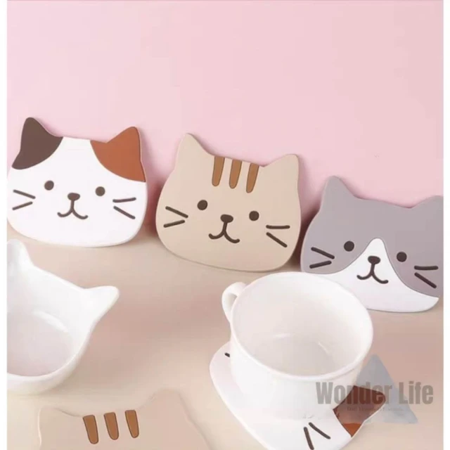 超可愛貓咪杯墊 貓咪杯墊 杯墊 止滑杯墊 隔熱杯墊 貓咪造型杯墊 貓奴 防燙杯墊