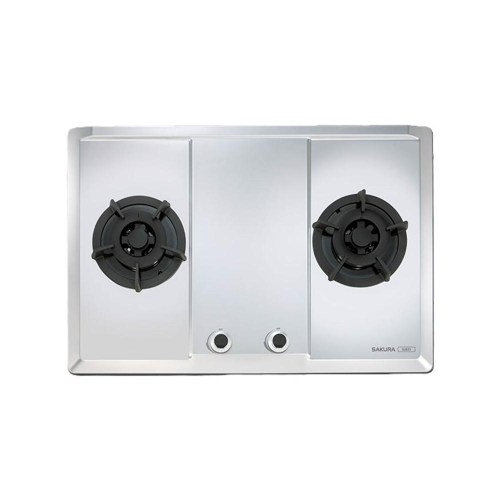 【SAKURA 櫻花】G2623S 二口大面板易清檯面爐 (含標準安裝) G-2623S｜檯面爐｜大面板｜不銹鋼｜