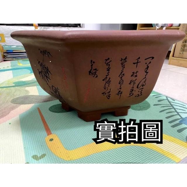 古風大口徑紫砂花盆宜興紫砂花盆大口徑六方花盆特大號六角透氣