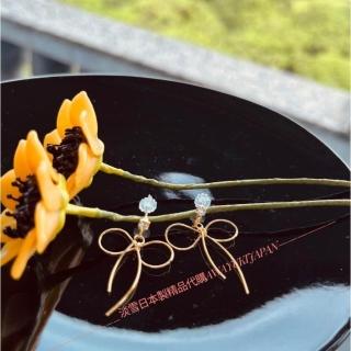 【Awayuki】日本製 耳環_蝴蝶結耳環-金色 日本紋案 日本文化 日本耳環 平安幸福幸運