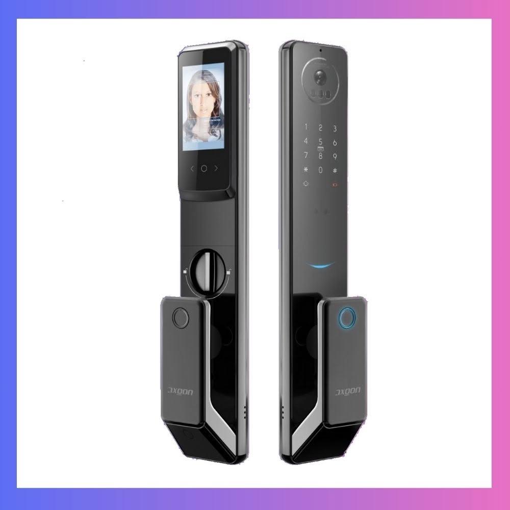 【AXGON】AXGON A1-200S 無鎖畏 9合1推拉式智能電子鎖 (掌靜脈│人臉│指紋│卡片│密碼│APP/含安裝)