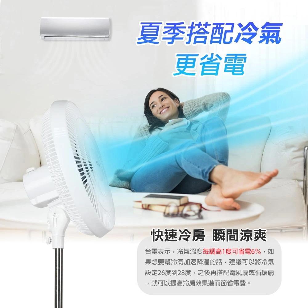 【勳風】16吋兩用桌立循環扇/伸縮立扇/新型導風扇(HFB-K1162)