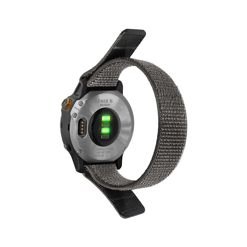 【ibits】Garmin Fenix7x 雙頭魔鬼氈回環尼龍錶帶 魔術貼替換腕帶 20/22/26mm(錶帶)