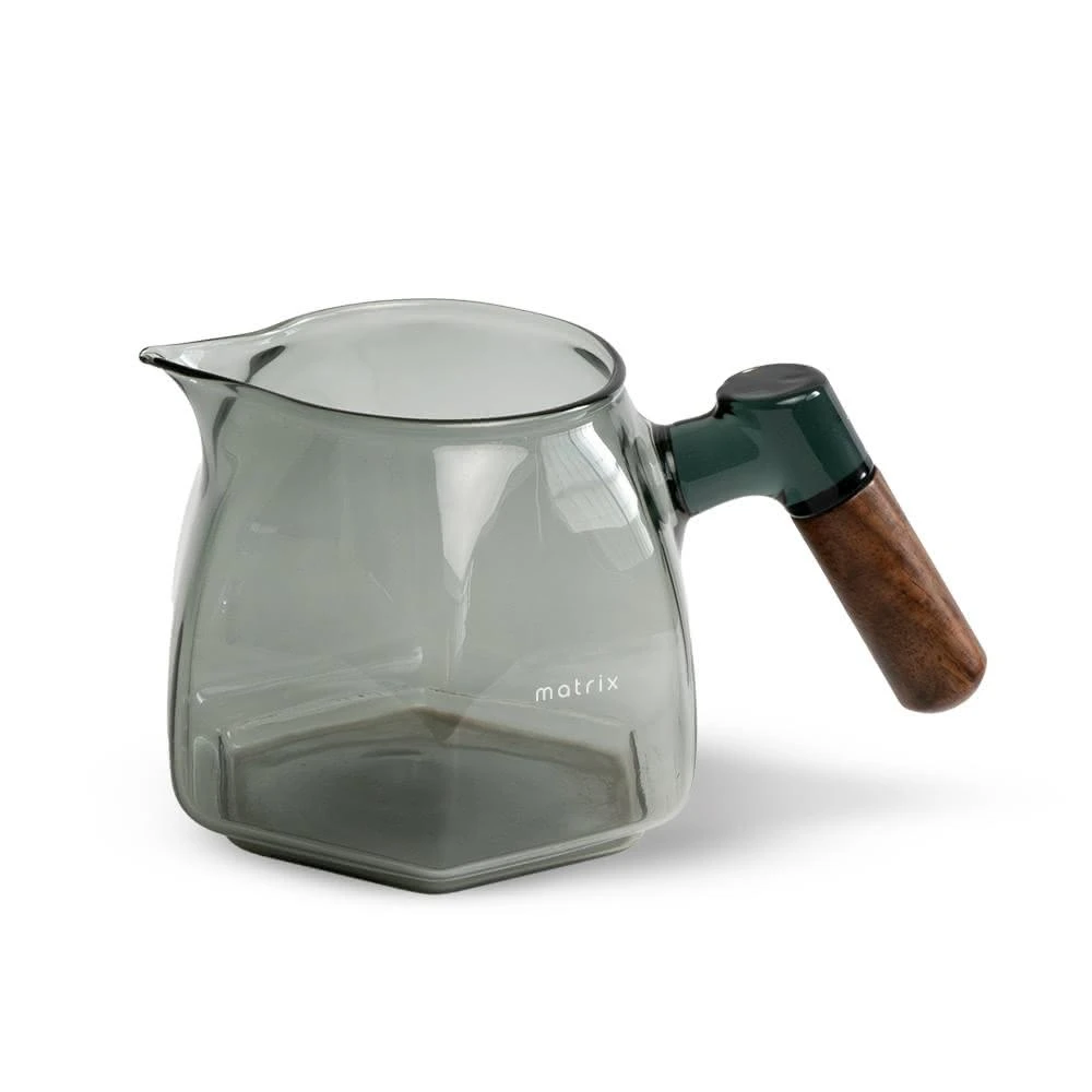 Matrix胡桃木手柄鑽型玻璃分享壺 600ml(手沖咖啡/分享壺/耐熱玻璃/量杯/咖啡壺/分享杯)