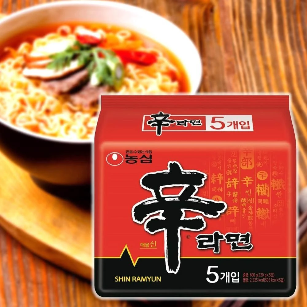 【CHARA 微百貨】破盤特價 韓國 農心 辛拉麵 內銷版 袋裝 5入 (120g X 5包入) 韓國境內版