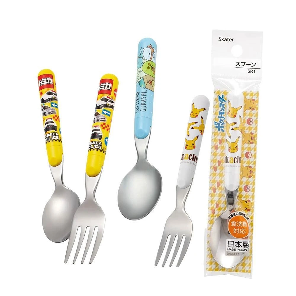 【Skater】日本製 不鏽鋼兒童餐具湯匙叉子｜小朋友餐具卡通餐具吃飯餐具汪汪隊新幹線皮卡丘冰雪奇緣SR1/FR1/SFR1