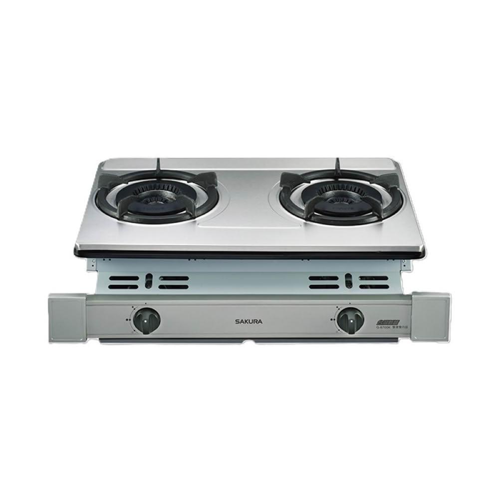 【SAKURA 櫻花】G6700KS 雙內焰安全爐 (含標準安裝) G-6700KS｜嵌入爐｜雙內焰大火｜雙環火｜鑄鐵爐架｜崁入爐｜