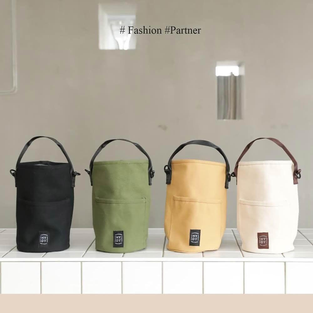 【HYDY】水瓶專用斜肩包 (4色;手提袋/飲料袋/側背包/帆布⼿提袋/交換禮物/聖誕禮物)