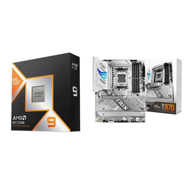 【AMD 超微】〈自MO價〉R9 9950X3D+華碩 ROG STRIX X870-A GAMING WIFI ATX主機板