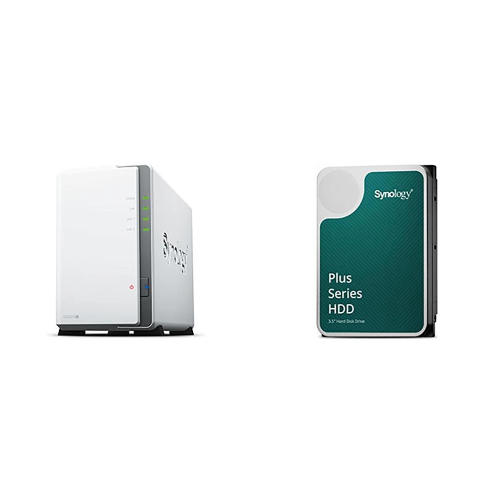 【Synology 群暉科技】〈自MO價〉DS223j 2Bay NAS+Synology HAT3300 PLUS 4TB NAS硬碟(X2)