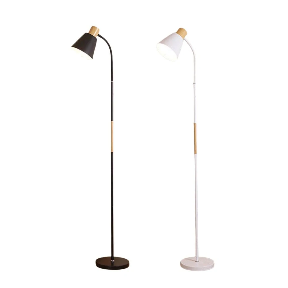 北歐風木紋軟管落地燈 立燈 臥室燈 燈頭可彎曲 E27 閱讀燈 書桌燈 房間燈 床頭燈 燈具 餐桌燈