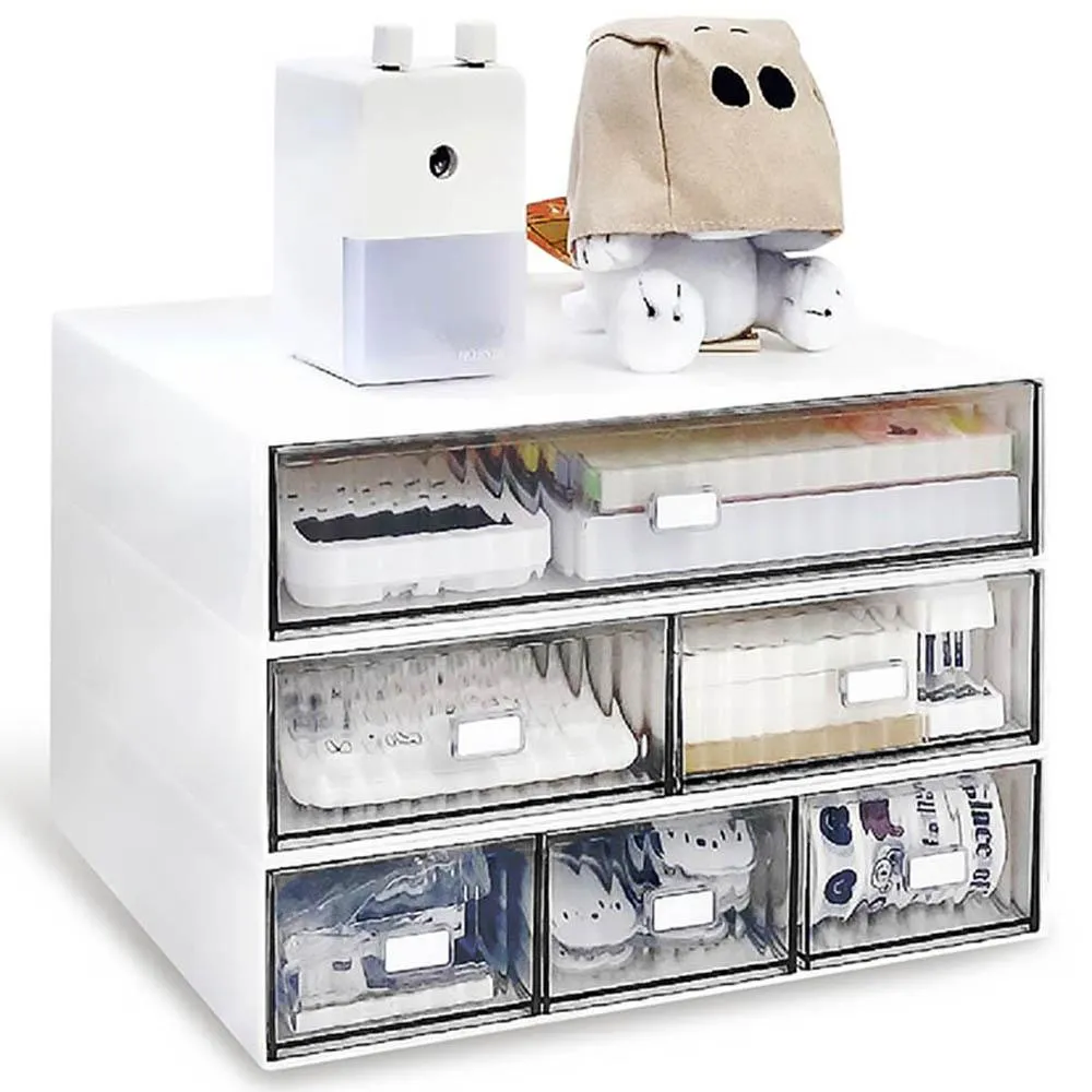 【日創生活】可疊加 桌上抽屜收納盒 {波浪紋抽屜盒 文具 化妝品收納 桌上收納 置物盒}