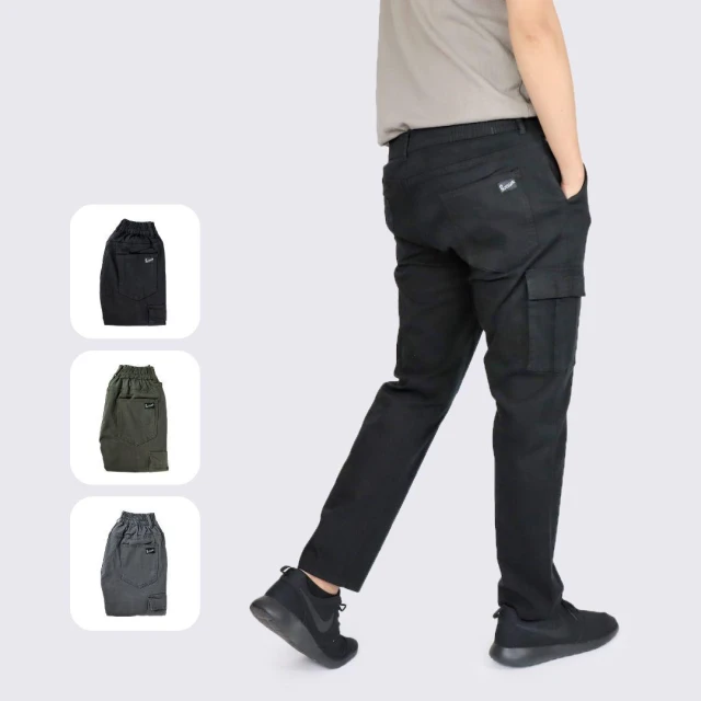【THE PANTS 有件褲子】超柔棉鬆緊工作長褲鬆緊 可繫皮帶 鈕扣拉鍊褲頭 直筒 厚磅彈力 多口袋 工作褲