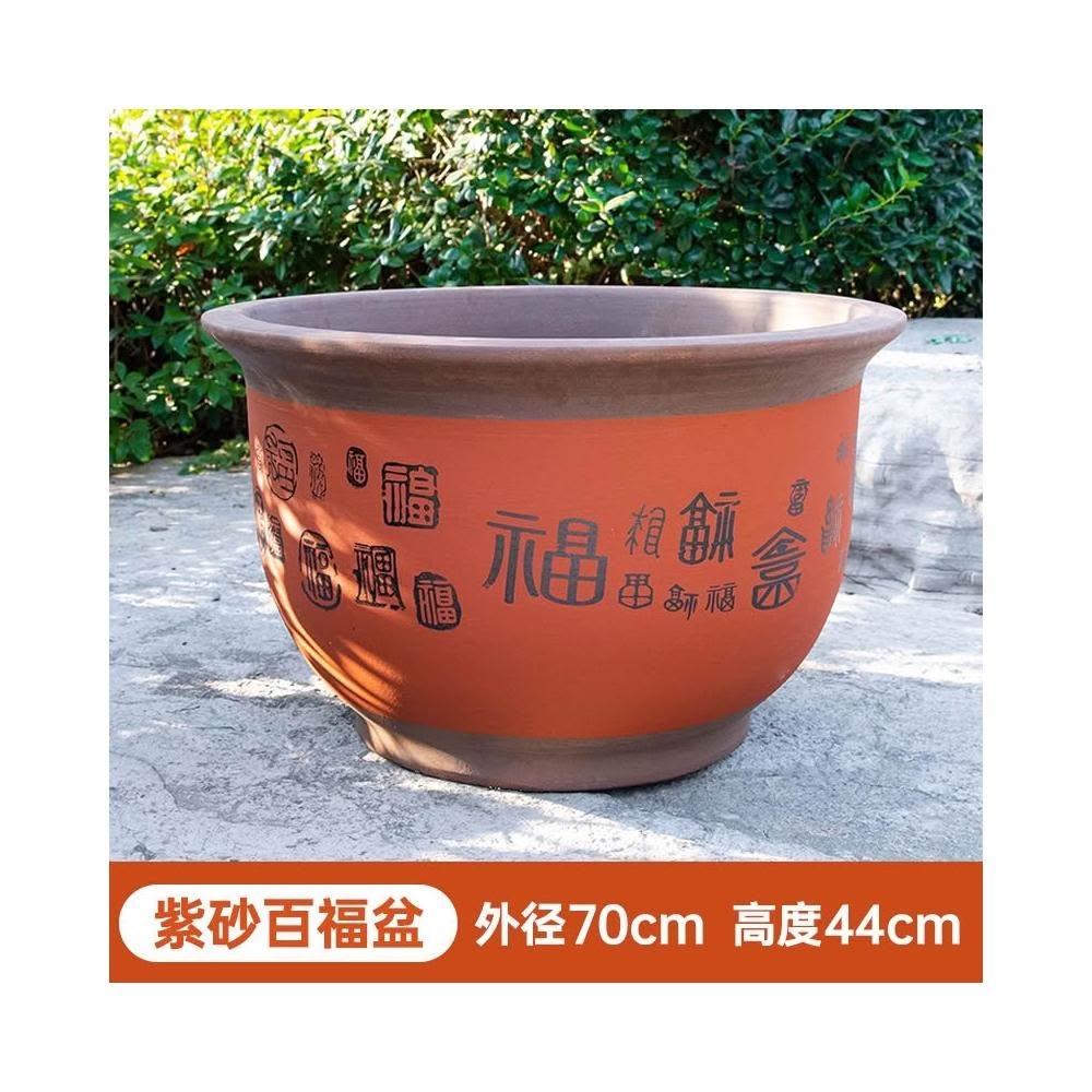 陶瓷家用大花盆紫砂福盆盆景花盆發財樹鐵樹特大號復古圓口花盆栽