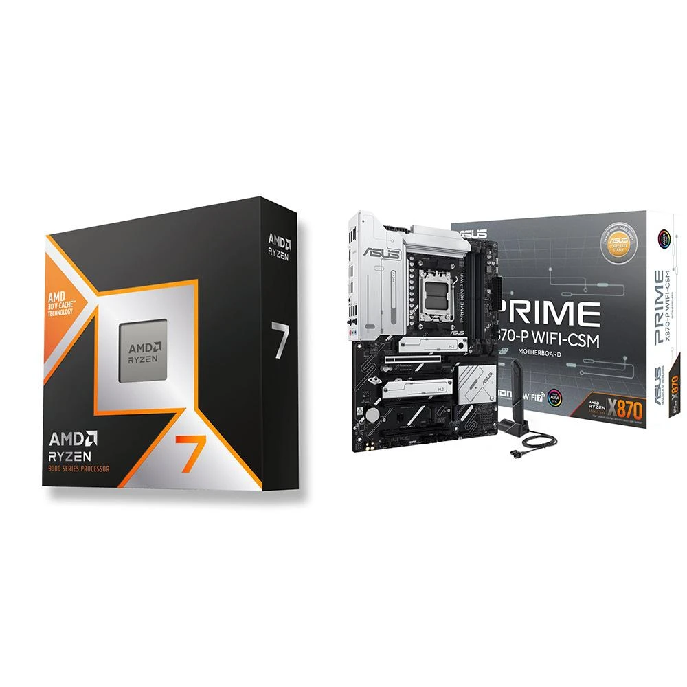 【AMD 超微】〈自MO價〉R7 9800X3D+華碩 PRIME X870-P WIFI-CSM ATX主機板