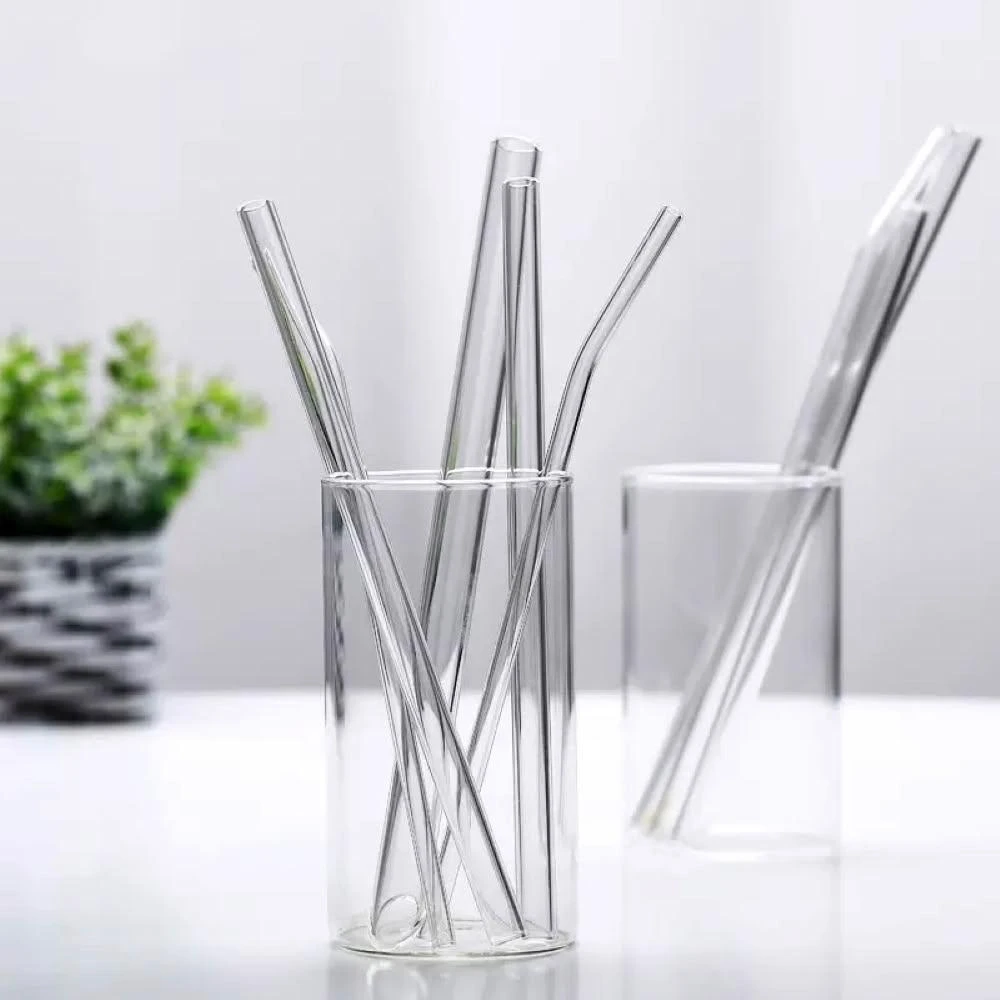 【愛Phone】吸管 玻璃吸管 斜口玻璃吸管5件組 玻璃吸管組 無毒無鉛 無異味 環保吸管 粗吸管 高硼矽玻璃 珍珠奶茶吸管 加長吸管