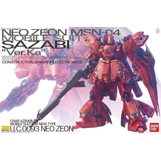 【BANDAI 萬代】鋼普拉 BANDAI 鋼彈UC MG 1/100 MSN-04 SAZABI Ver. Ka 沙薩比 紅色慧星 夏亞