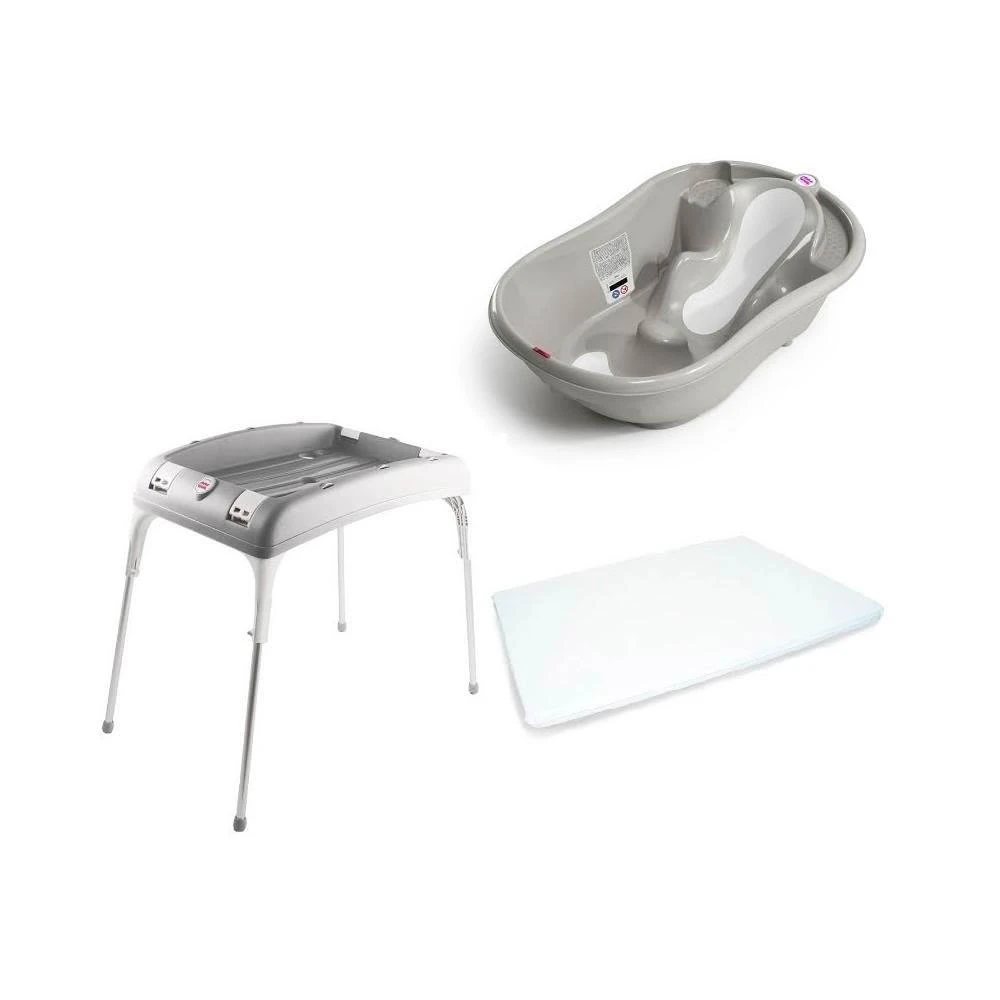 【OKBABY】義大利 頭等艙嬰兒浴盆(F1027)+澡盆折疊架(F026)+尿布墊(F040) 