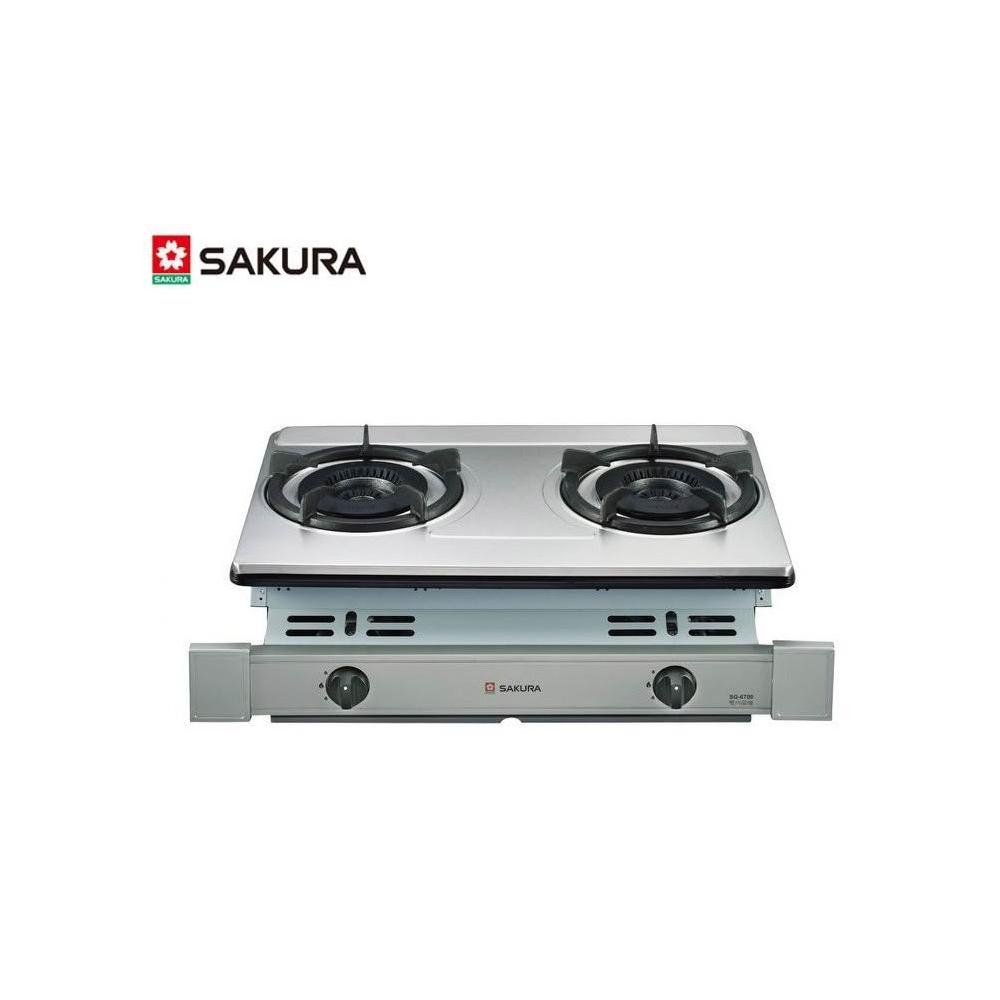 【SAKURA 櫻花】G6700KS G-6700KS 白鐵材質 大爐頭雙環雙內焰崁入式瓦斯爐 G6700 專利雙環內焰技術